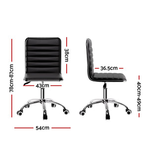 Artiss Office Chair Computer Desk Gaming Chairs PU Leather Low Back Black
