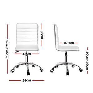 Artiss Office Chair Computer Desk Gaming Chairs PU Leather Low Back White