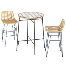 Load image into Gallery viewer, Gardeon 3-Piece Outdoor Bar Set Wicker Table Chairs Patio Bistro
