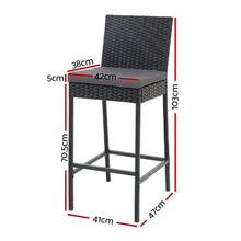 Load image into Gallery viewer, Gardeon 2-Piece Outdoor Bar Stools Dining Chair Bar Stools Rattan Furniture
