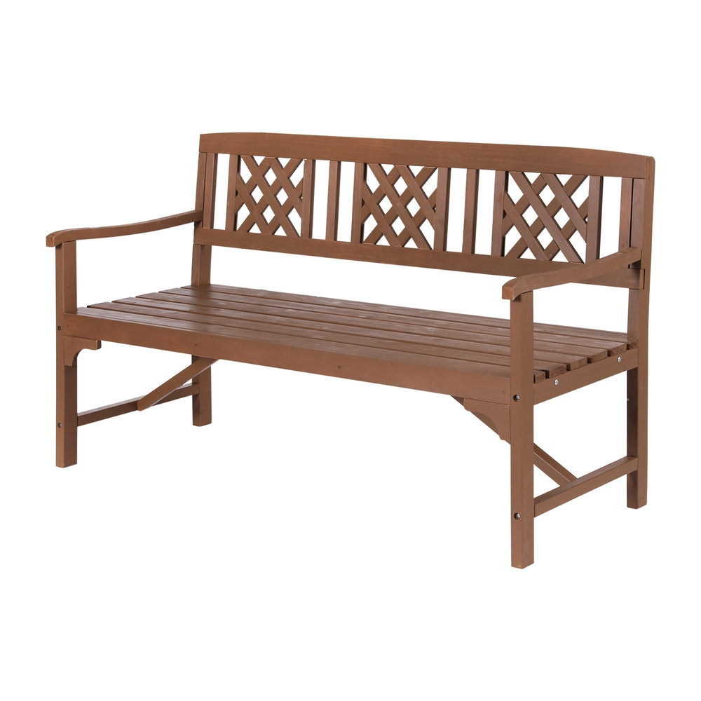 Gardeon Outdoor Garden Bench Wooden Chair 3 Seat Patio Furniture Lounge Natural