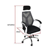 Load image into Gallery viewer, Office Chair Gaming Computer Chairs Mesh Back Foam Seat - White
