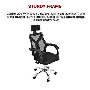 Office Chair Gaming Computer Chairs Mesh Back Foam Seat - Black