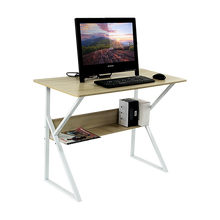 Load image into Gallery viewer, Wood &amp; Metal Computer Desk with Shelf Home Office Furniture
