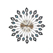 Load image into Gallery viewer, Large Modern 3D Crystal Wall Clock Luxury Golden Glass Round Dial Home Office
